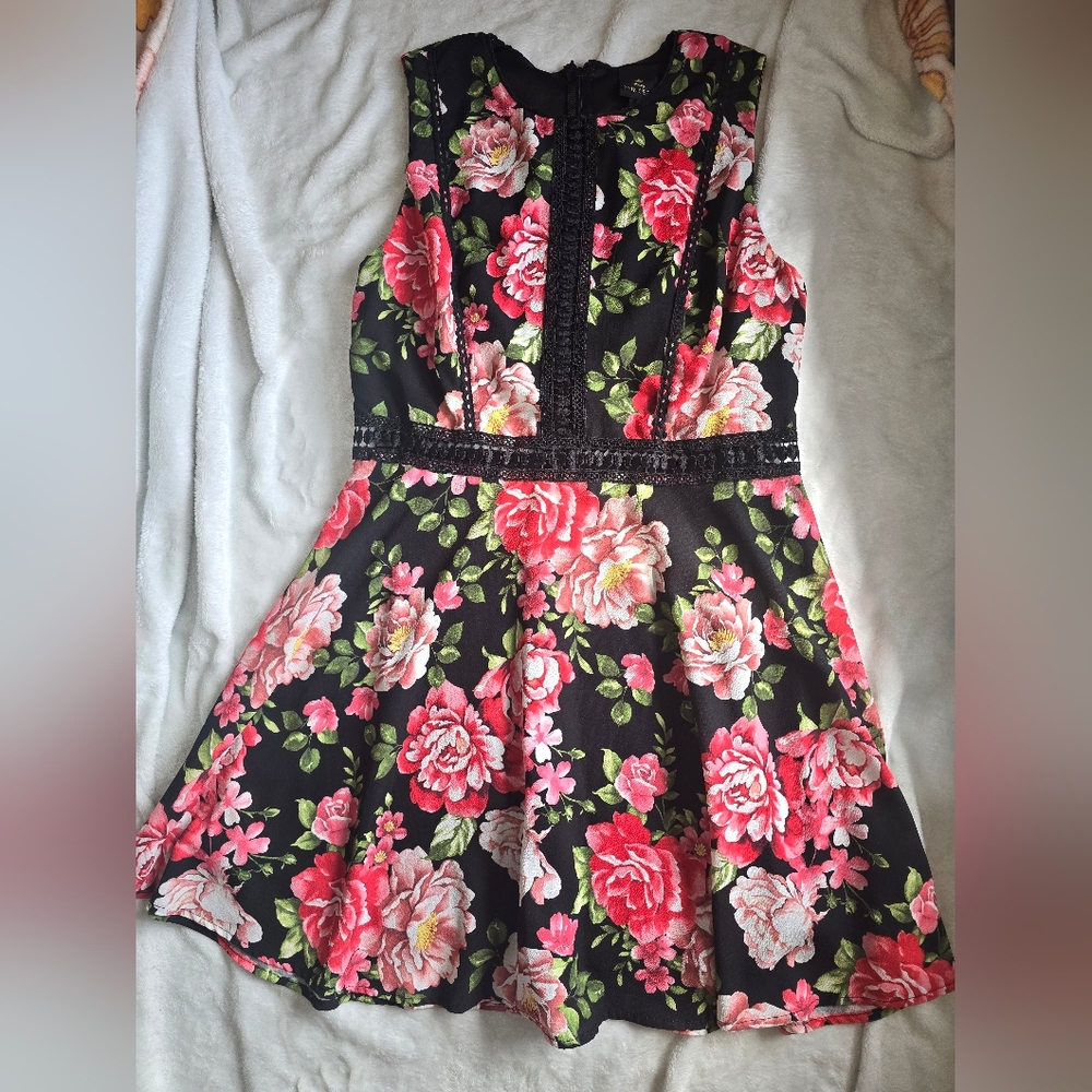 Disney Princess Black and Pink Floral Dress